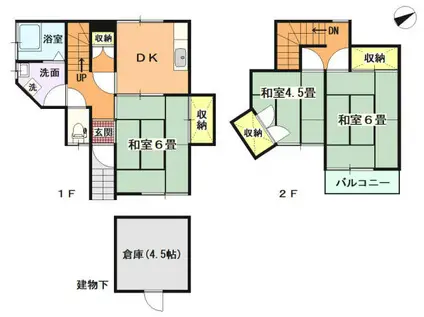 ベル・ツリー イースト(3DK/1階)の間取り写真