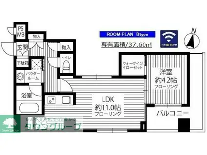 GRAND青葉台(1LDK/4階)の間取り写真