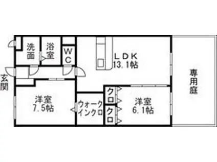 ドリームフェリオ(2LDK/1階)の間取り写真