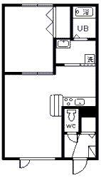 GRANDIR HOUSE C棟(1LDK/2階)の間取り写真