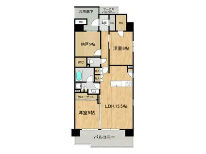 ソライ新柏プレミスト(2SLDK/5階)の間取り写真