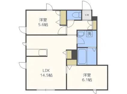 メゾンド・ラウラ(2LDK/1階)の間取り写真