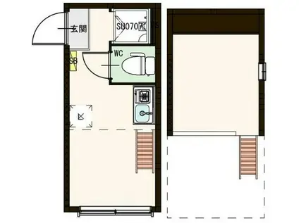 グランフィオーレ本町(ワンルーム/1階)の間取り写真