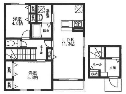 ミワフィカーサ(2LDK/2階)の間取り写真