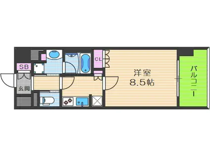 リーガル靭本町(1K/5階)の間取り写真