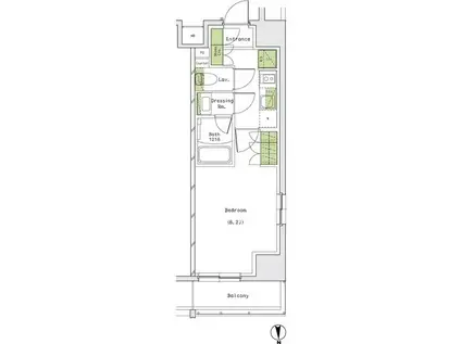 ザ・パークハビオ名古屋松原(1K/5階)の間取り写真