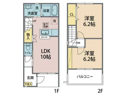 LIEN CLAIR II(2LDK/1階)の間取り写真