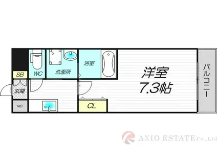 グローリア新北野(1K/6階)の間取り写真