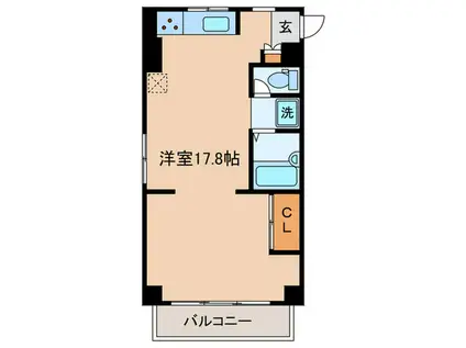 カーザ・ルナール(ワンルーム/2階)の間取り写真