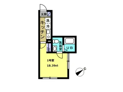 グランディール柏(1K/1階)の間取り写真