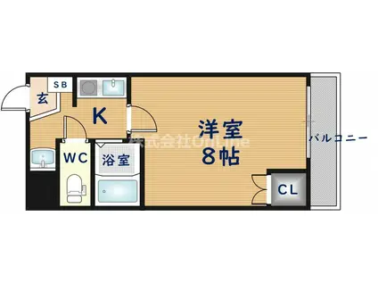 若江ハイツ(1K/3階)の間取り写真