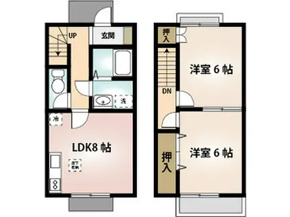 DUPLEX 大塚A(2LDK/1階)の間取り写真
