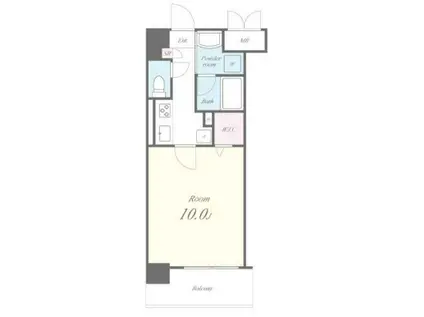 ウェルスコート錦糸町(1K/2階)の間取り写真