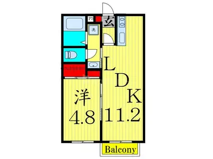 マ・メゾン(1LDK/1階)の間取り写真
