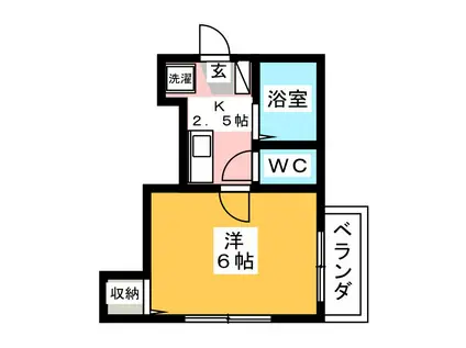 メゾン加藤II(1K/2階)の間取り写真