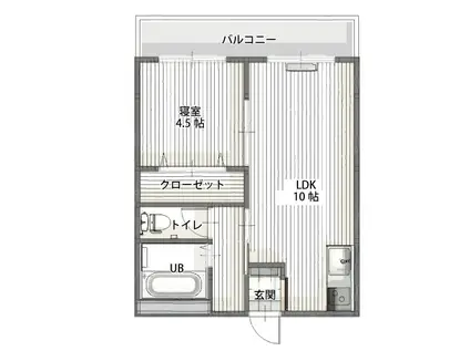 アパルタメントジアスA(1LDK/3階)の間取り写真