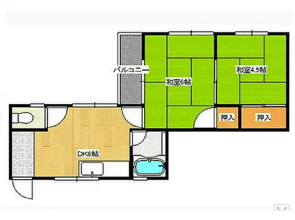 MKビル(2DK/3階)の間取り写真