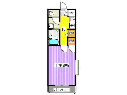 コテージ尾ノ上(1K/3階)の間取り写真