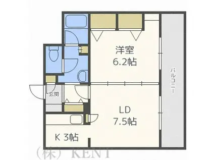 サンエーアイン(1LDK/7階)の間取り写真