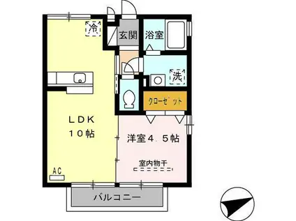 メゾン・ド・サンシャイン(1LDK/1階)の間取り写真