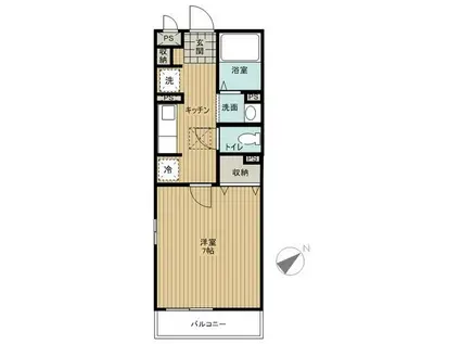 プランドール・モトユ(1K/2階)の間取り写真