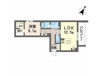 シャーメゾンステージ東静岡(1LDK/4階)の間取り写真