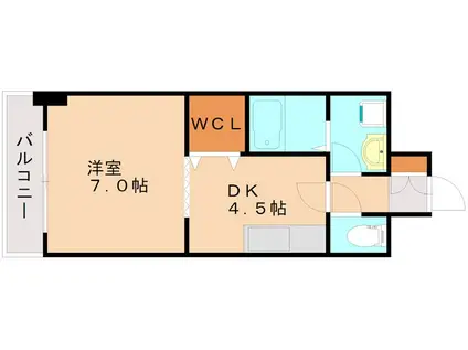 サンルーヴル(1DK/6階)の間取り写真