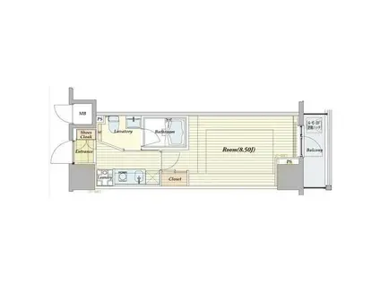 ビバリーホームズ秋葉原(1K/8階)の間取り写真