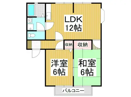 サンビレッジ有賀CD(2LDK/2階)の間取り写真