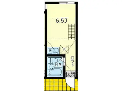 ユナイト大道ヘンリーパーセル(ワンルーム/1階)の間取り写真