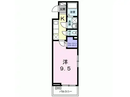 リガール(1K/2階)の間取り写真