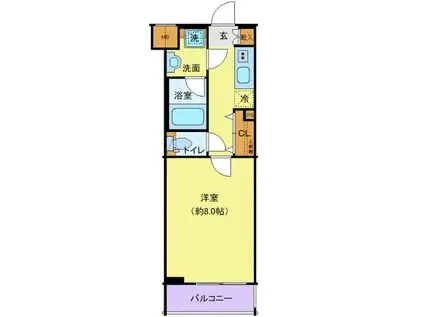 プレール・ドゥーク高井戸(1K/2階)の間取り写真