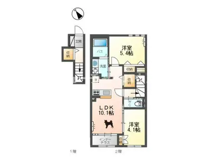 リアンフォール(2LDK/2階)の間取り写真