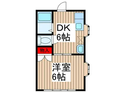 都コーポ(1DK/1階)の間取り写真