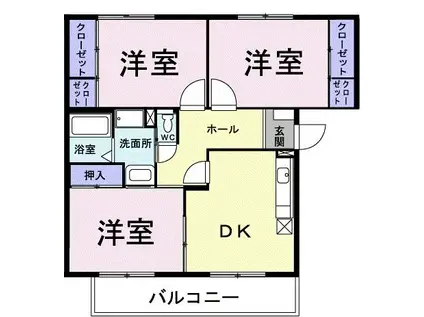 ボヌールSAITO(3DK/2階)の間取り写真