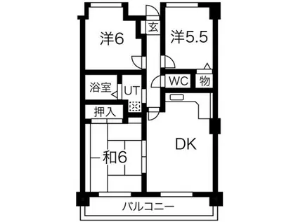 ファミールメゾン(3DK/3階)の間取り写真