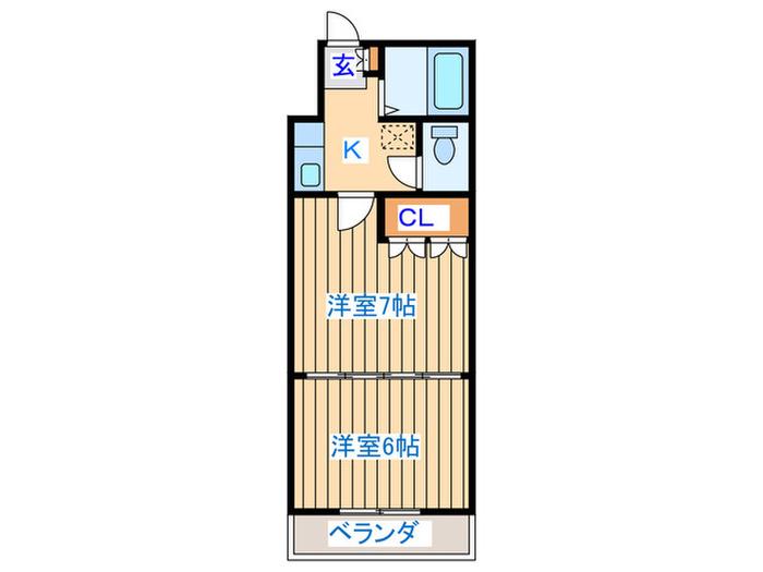 イーグルハイツ萩野町(2K/5階)の間取り写真