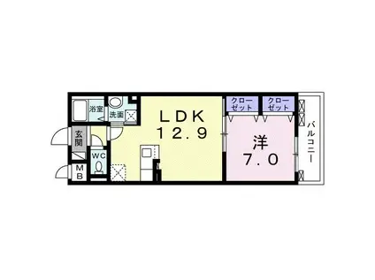 ラルジュ(1LDK/3階)の間取り写真