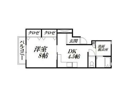 プレミエール(1DK/1階)の間取り写真