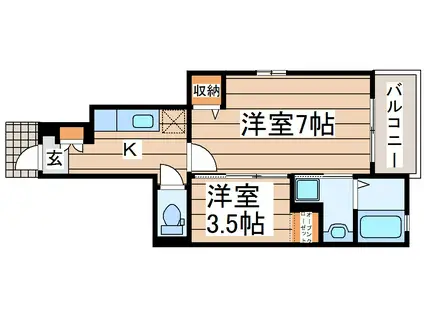 セリシールI(2K/1階)の間取り写真