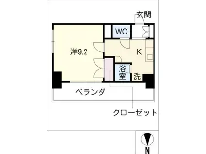 楽RAKU荘(1K/8階)の間取り写真