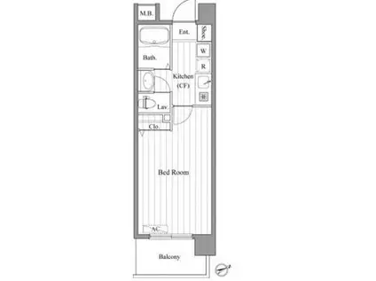カスタリア新宿御苑II(1K/7階)の間取り写真
