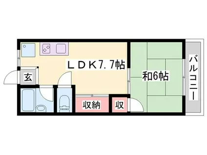 上野ハイツ(1LDK/1階)の間取り写真