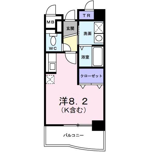 コートライブリーN(ワンルーム/1階)の間取り写真