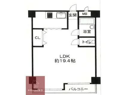 チサン第6新大阪(1LDK/9階)の間取り写真