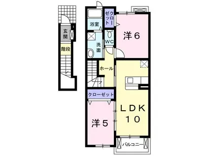 スカイマ-ク(2LDK/2階)の間取り写真