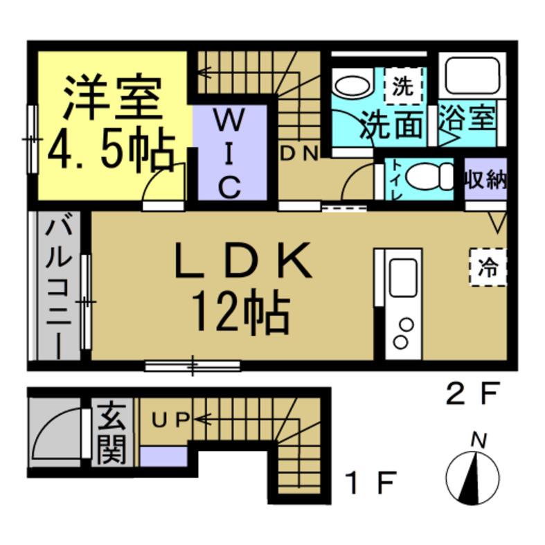 リーブルファイン新舞子II(1LDK/2階)の間取り写真