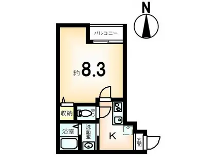 スプリングス壬生(1K/1階)の間取り写真