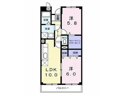 ツナトリ・マンション(2LDK/1階)の間取り写真