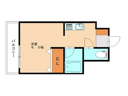 アルテハイム折尾(ワンルーム/2階)の間取り写真